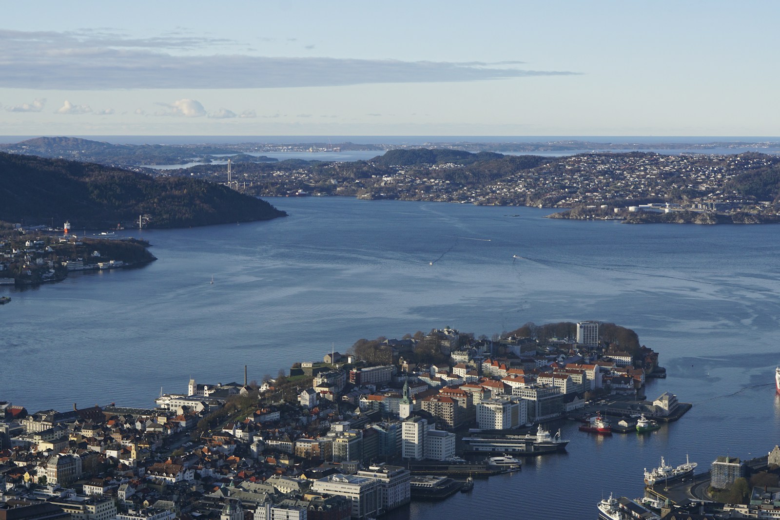 Bergen harbor viewed from Mount Floyen
