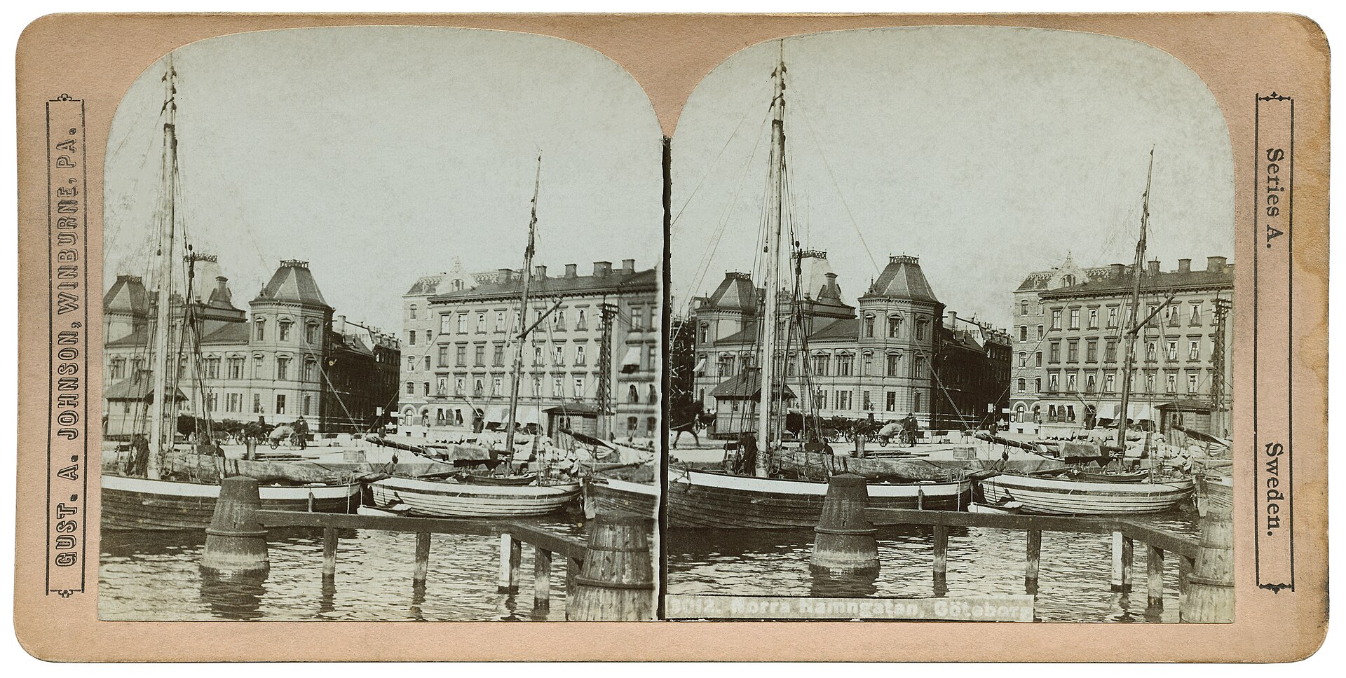 Boats along Stora Hamnkanalen in Gothenburg